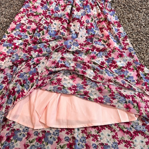 GRACEASY DRESS PINK WHITE FLORAL PRINT FIT FLAIR WRAP SUMMER DRESS SIZE XL NET - Picture 11 of 14